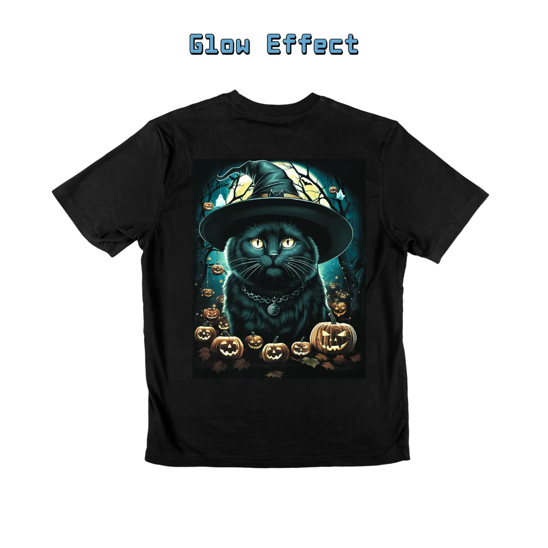 Mystic Cat Spooky Forest — Glow-in-the-Dark Graphic Tee - Magic Mystic Shoppe Mystic Cat Spooky Forest — Glow-in-the-Dark Graphic Tee - Image 7