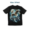 Back view of majestic eagle dreamcatcher t-shirt showing the glow in the dark effect.