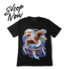 Promotional "Shop Now" banner for the majestic eagle dreamcatcher graphic t-shirt