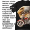 Close-up of the 100% cotton fabric texture for the bald eagle chrmoe motorcycle graphic t-shirt