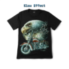Front view of the bald eagle chrome motorcycle graphic t-shirt showing the glow in the dark effect