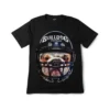 Detailed close-up of the bulldog football sport wearing a helmet illustration on the graphic tee.