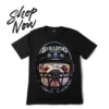 Promotional shop now banner for the bulldog football graphic t-shirt.