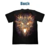 Back view of the black t-shirt featuring a close-up of a fiery magic dragon engulfed in flames.