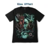 Front view of a Mystic Allure Geisha Oni Mask Graphic, in a glow in the dark effect.