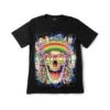 Vibrant Skull Headphones Graphic T-shirt Glow in the Dark