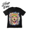 Vibrant Skull & Headphones Graphic Tee — Glow-in-the-Dark - Image 8