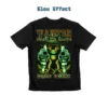 Back view of wanted cowboy skull t-shirt showing the glow-in-the-dark effect.
