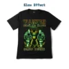 Front view of wanted cowboy skull t-shirt showing the glow-in-the-dark effect.