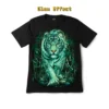 Front view of white tiger mystic bamboo graphic t-shirt. Featuring glow in the dark effect.