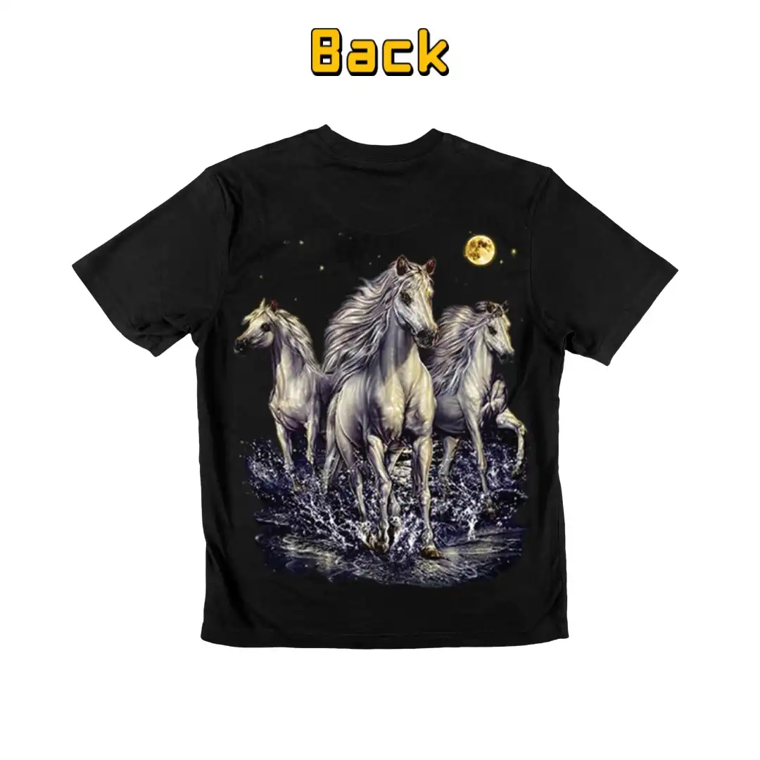 Wild Horses Moonlight Graphic Tee — Glow-in-the-Dark - Magic Mystic Shoppe Wild Horses Moonlight Graphic Tee — Glow-in-the-Dark - Image 3