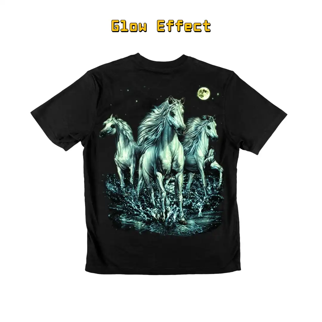 Wild Horses Moonlight Graphic Tee — Glow-in-the-Dark - Magic Mystic Shoppe Wild Horses Moonlight Graphic Tee — Glow-in-the-Dark - Image 7