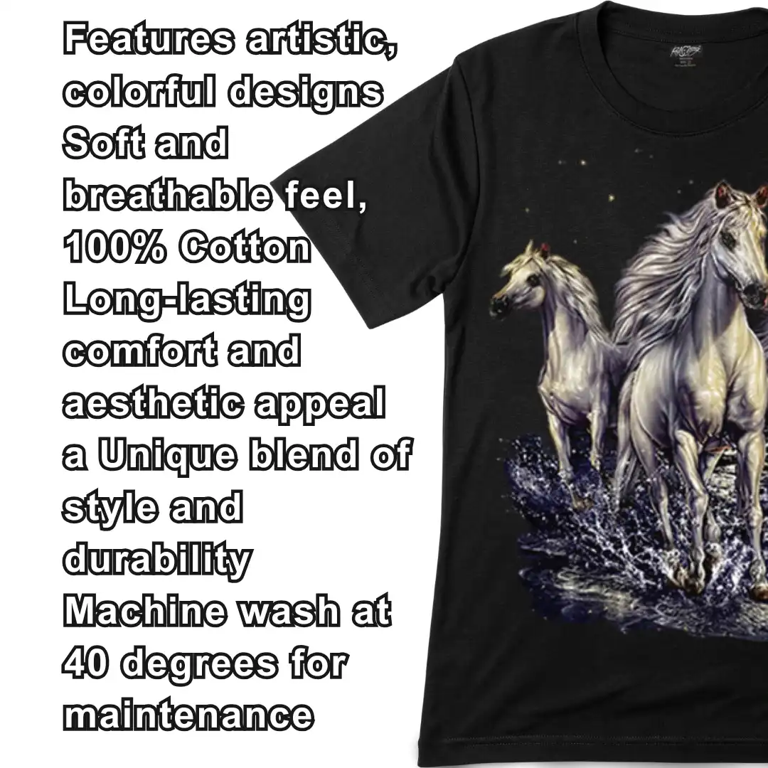 Wild Horses Moonlight Graphic Tee — Glow-in-the-Dark - Magic Mystic Shoppe Wild Horses Moonlight Graphic Tee — Glow-in-the-Dark - Image 5