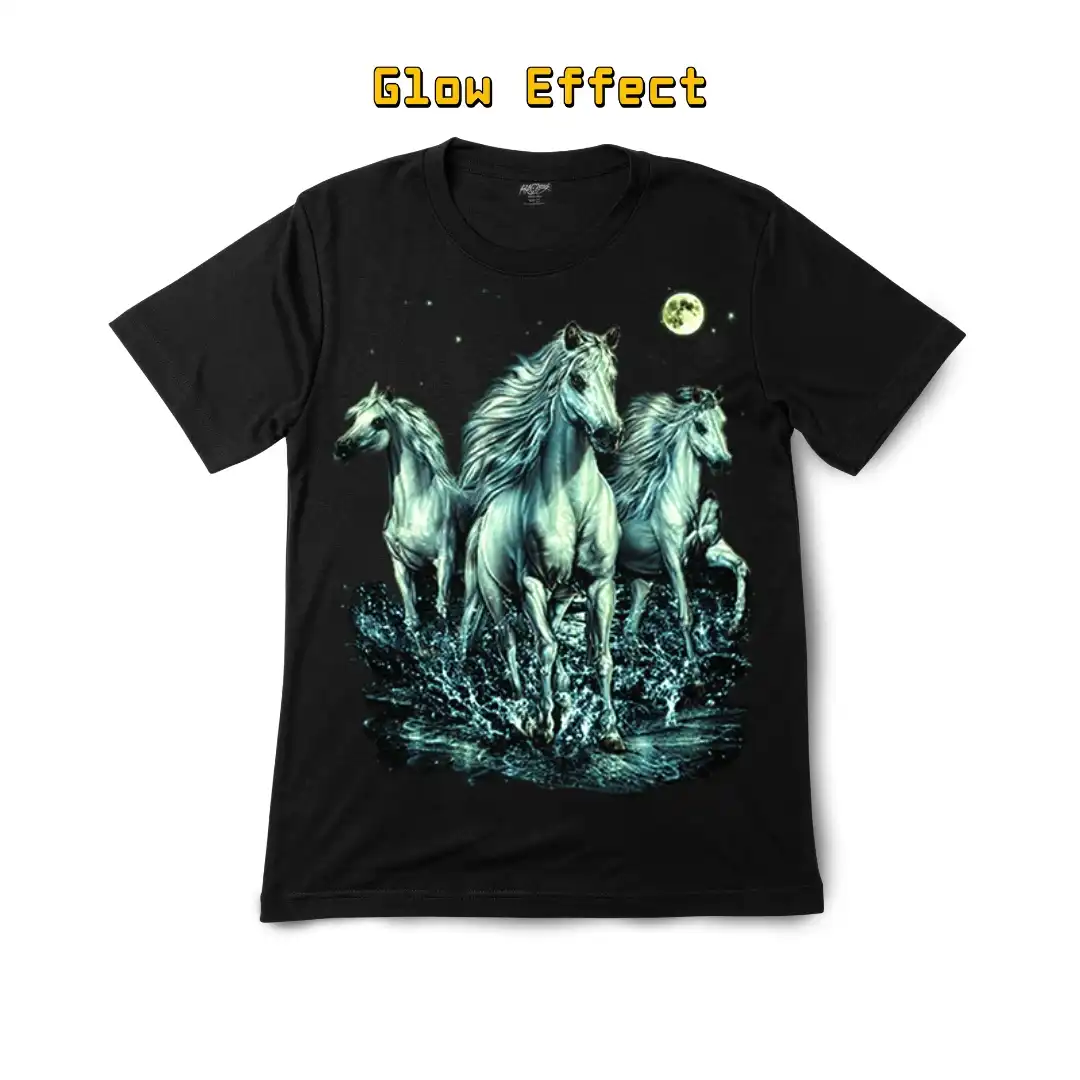 Wild Horses Moonlight Graphic Tee — Glow-in-the-Dark - Magic Mystic Shoppe Wild Horses Moonlight Graphic Tee — Glow-in-the-Dark - Image 6