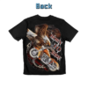 Back view of a t-shirt featuring a bald eagle motorcycle with "Born to Ride" text.