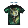 Back view of a fierce jungle graphic tee showing the glow-in-the-dark effect.