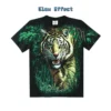 Front view of a fierce jungle graphic tee showing the glow-in-the-dark effect.
