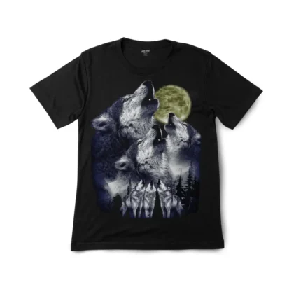 Primary display of a Howling Wolf Pack Full Moon Tee.