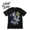 Promotional graphic showing a Howling Wolf Pack Full Moon Tee with a "Shop Now" call to action.