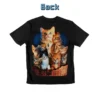 Back view of a black t-shirt featuring adorable Kittens Cat Basket.