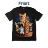 Front view of a black t-shirt featuring adorable Kittens Cat Basket.