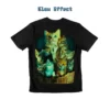 Back view of a Kittens Cat Basket t-shirt showing glow-in-the-dark effect.