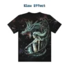 Back view of a Magic Dragon Mystic Princess t-shirt showing glow-in-the-dark effect.