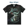 Front view of a Magic Dragon Mystic Princess t-shirt showing glow-in-the-dark effect.