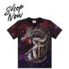 Promotional graphic showing a Magic Dragon Mystic Princess t-shirt with a "Shop Now" call to action.