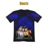 Back view of a black t-shirt featuring Native Warriors Horseback Riding on free plains.