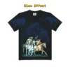 Front view of the Native Warriors Horseback Riding t-shirt displaying glow-in-the-dark effect.