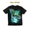 Back view of aSoaring Eagle Waterfall Graphic Tee. showing the glow-in-the-dark effect.